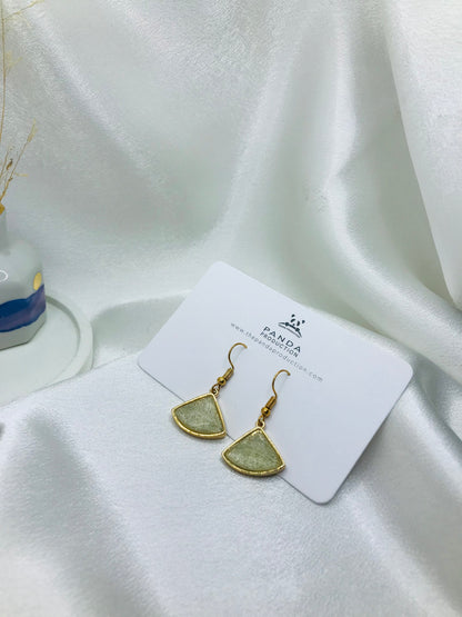 Fan-Shaped Resin Drop Earrings