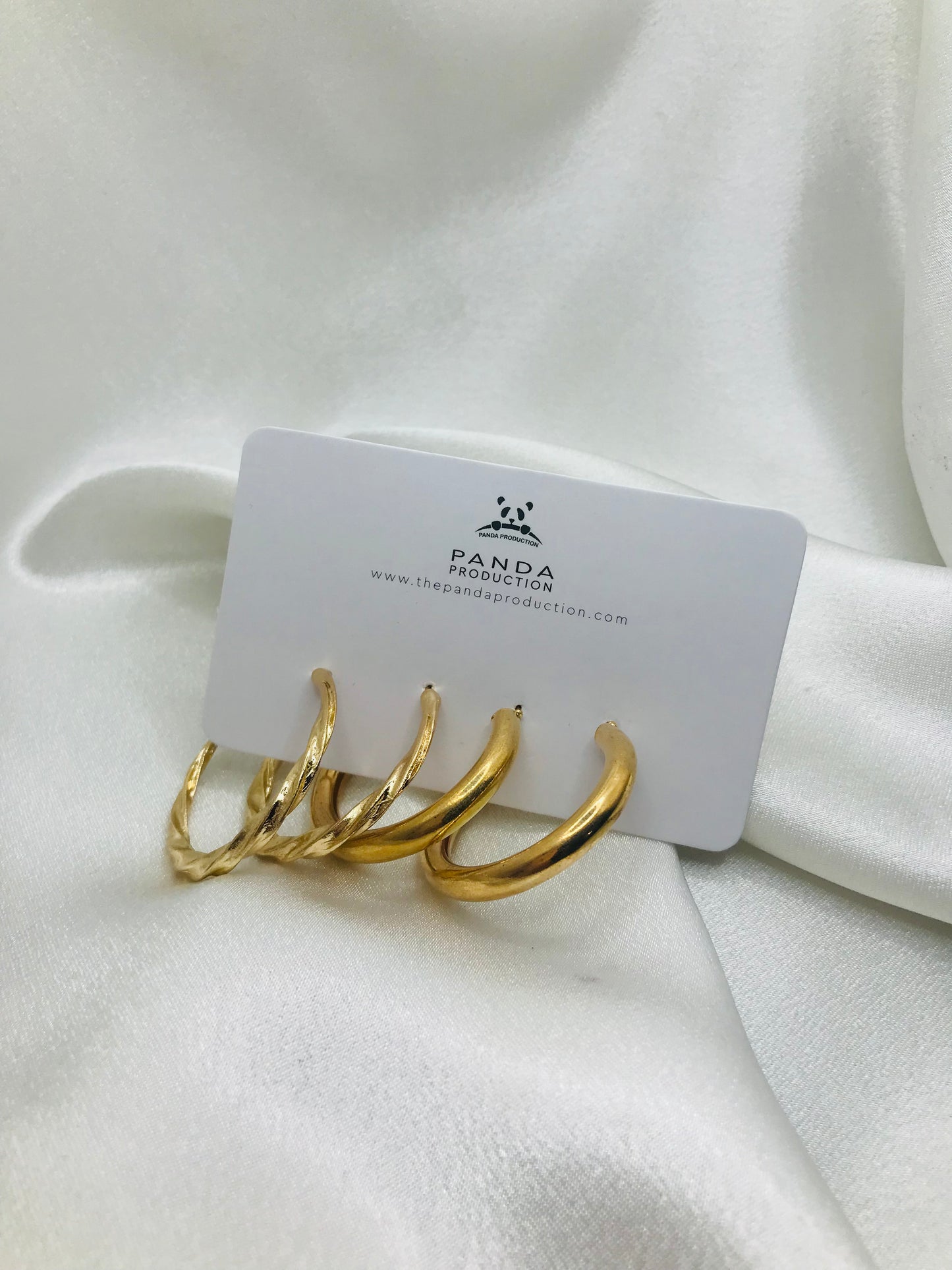 Triple Gold Hoop Earrings Set