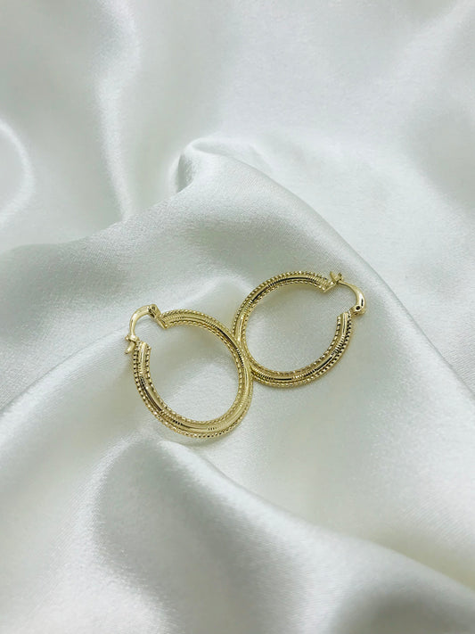 Textured Gold Hoop Earrings