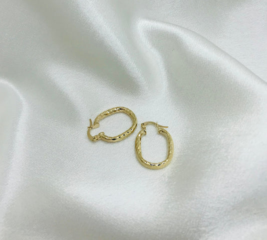 Oval Gold Hoop Earrings