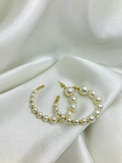 Pearls Hoop Earrings