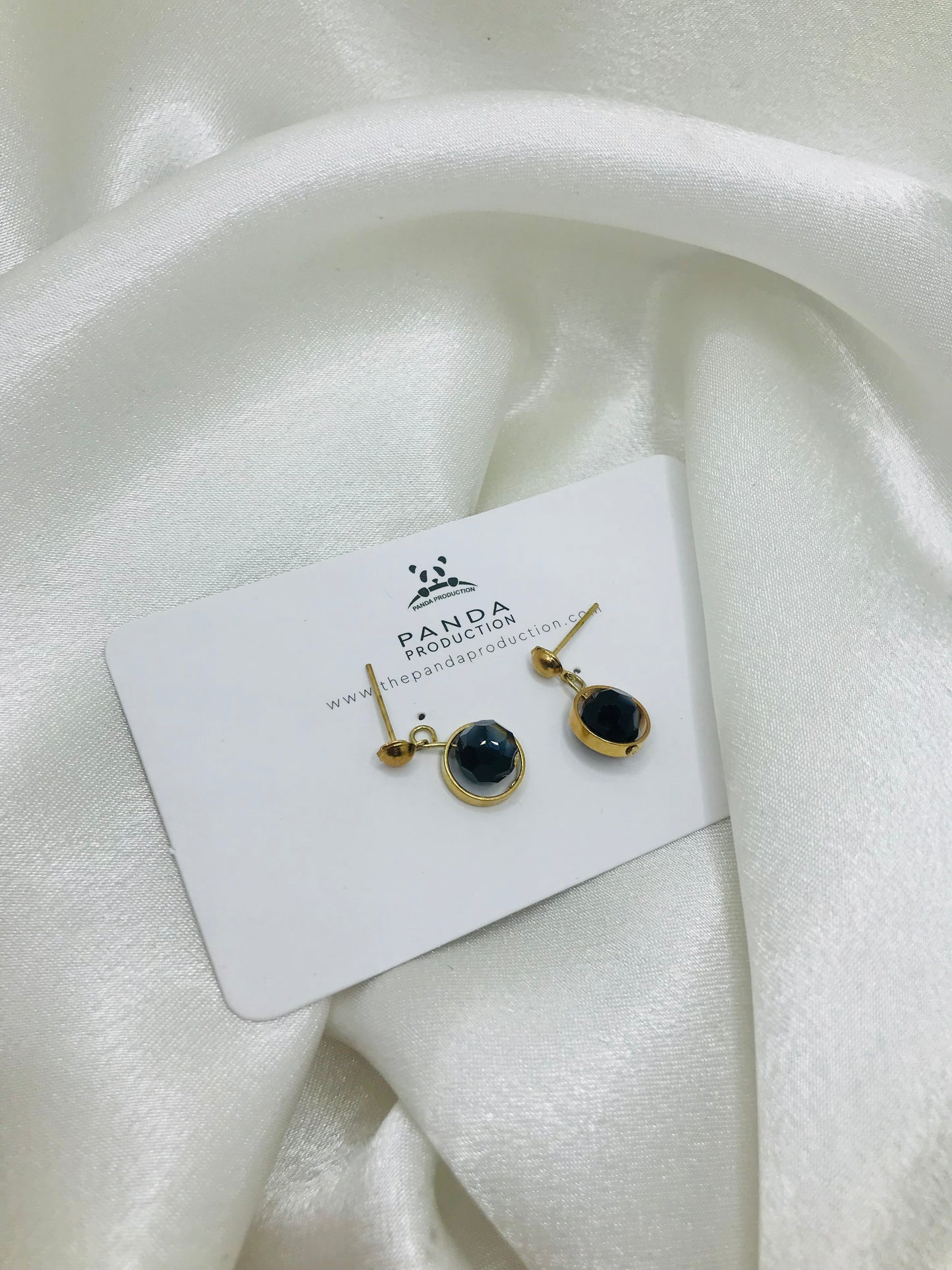 Mini Black Bead Earring Studs