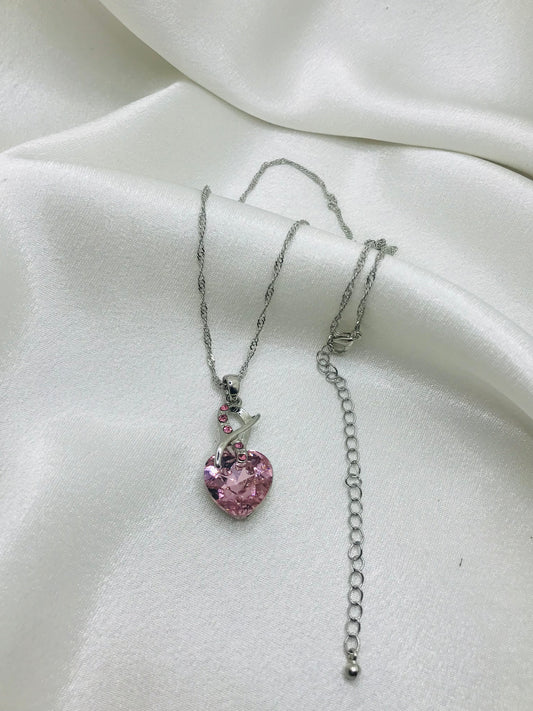 Pink Stone Heart Pendant