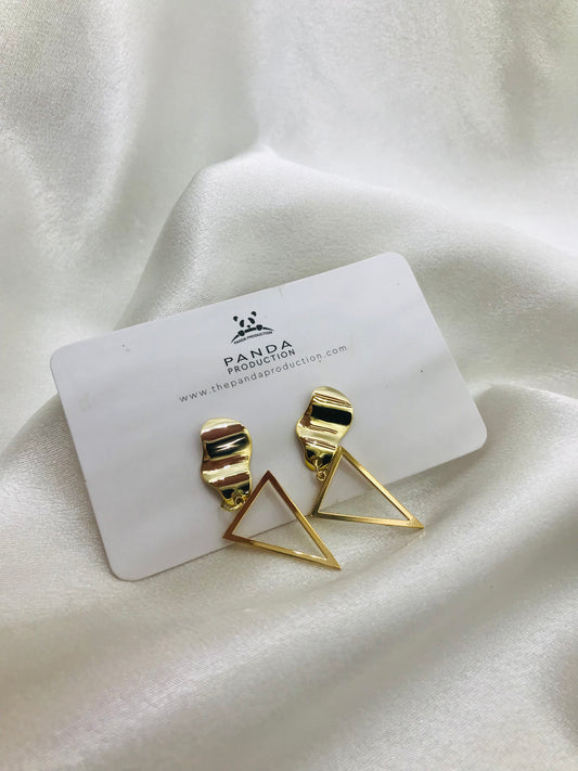 Gold Triangle Earrings