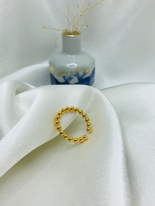 Minimalist Gold Ring with Beads